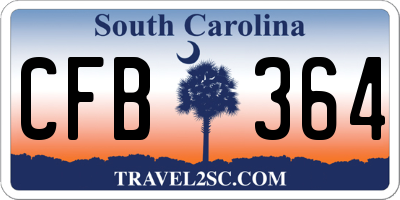 SC license plate CFB364