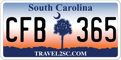 SC license plate CFB365