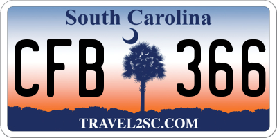 SC license plate CFB366