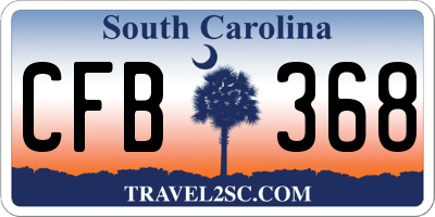 SC license plate CFB368