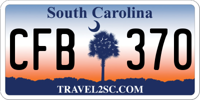 SC license plate CFB370