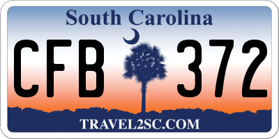 SC license plate CFB372