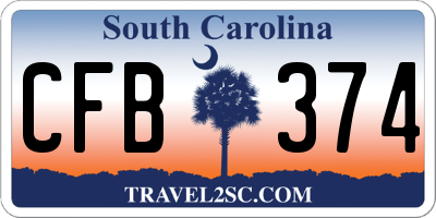 SC license plate CFB374