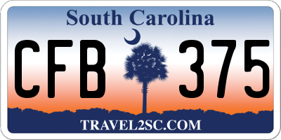 SC license plate CFB375