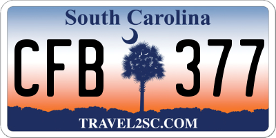SC license plate CFB377