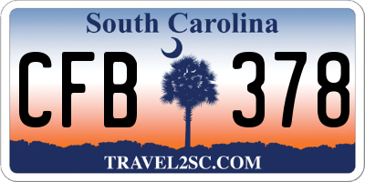 SC license plate CFB378