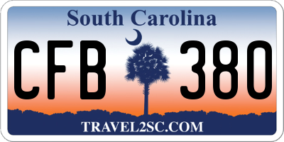SC license plate CFB380