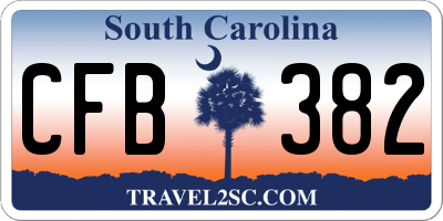SC license plate CFB382