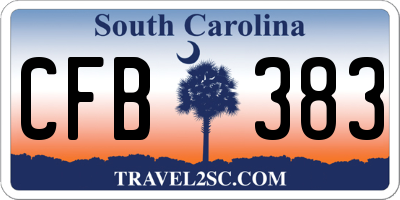 SC license plate CFB383