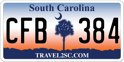 SC license plate CFB384