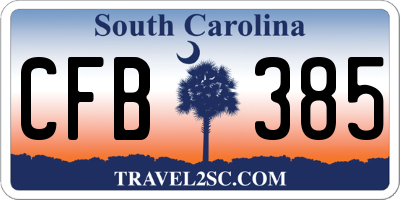 SC license plate CFB385