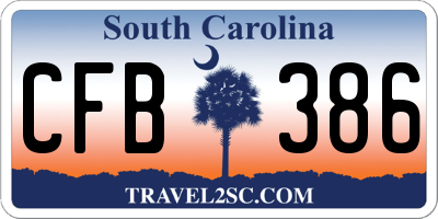 SC license plate CFB386