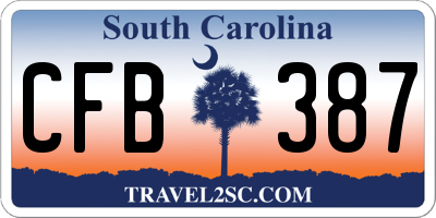 SC license plate CFB387