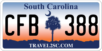 SC license plate CFB388