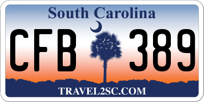 SC license plate CFB389