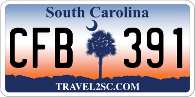 SC license plate CFB391