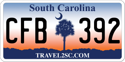 SC license plate CFB392