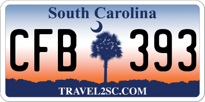 SC license plate CFB393