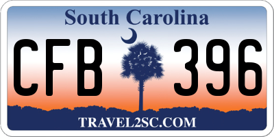 SC license plate CFB396