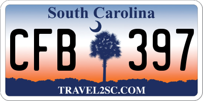 SC license plate CFB397