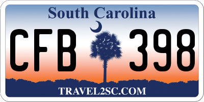 SC license plate CFB398