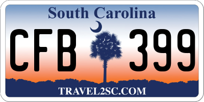 SC license plate CFB399