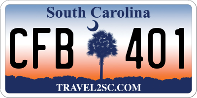 SC license plate CFB401