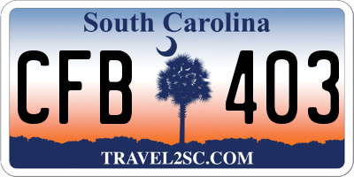 SC license plate CFB403
