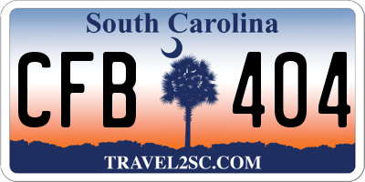 SC license plate CFB404