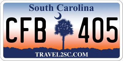 SC license plate CFB405