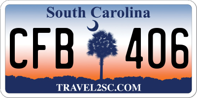 SC license plate CFB406