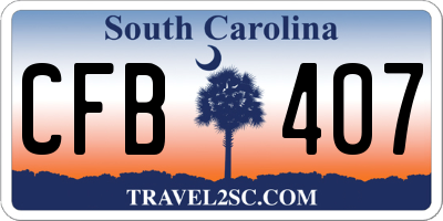 SC license plate CFB407