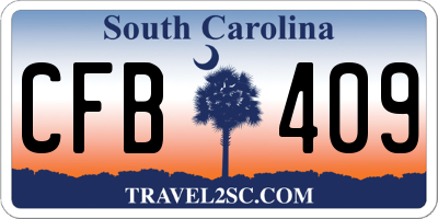 SC license plate CFB409