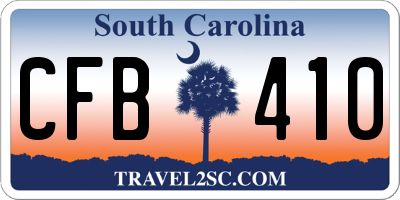 SC license plate CFB410