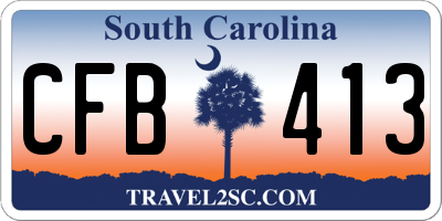 SC license plate CFB413