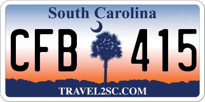 SC license plate CFB415