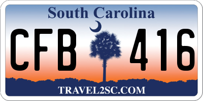 SC license plate CFB416