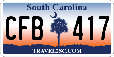SC license plate CFB417
