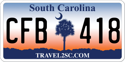 SC license plate CFB418