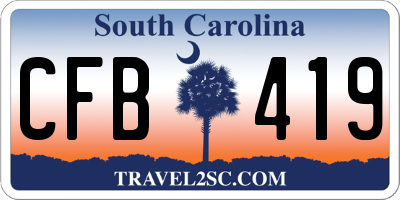 SC license plate CFB419