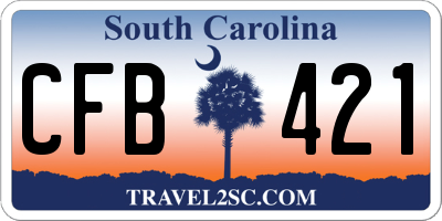 SC license plate CFB421