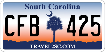 SC license plate CFB425