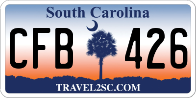 SC license plate CFB426