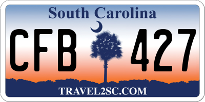 SC license plate CFB427