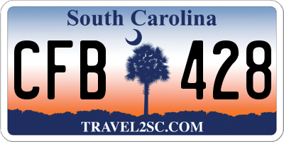 SC license plate CFB428