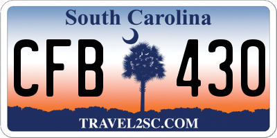 SC license plate CFB430