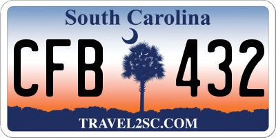 SC license plate CFB432