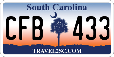 SC license plate CFB433