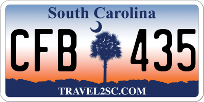 SC license plate CFB435
