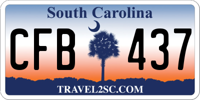 SC license plate CFB437